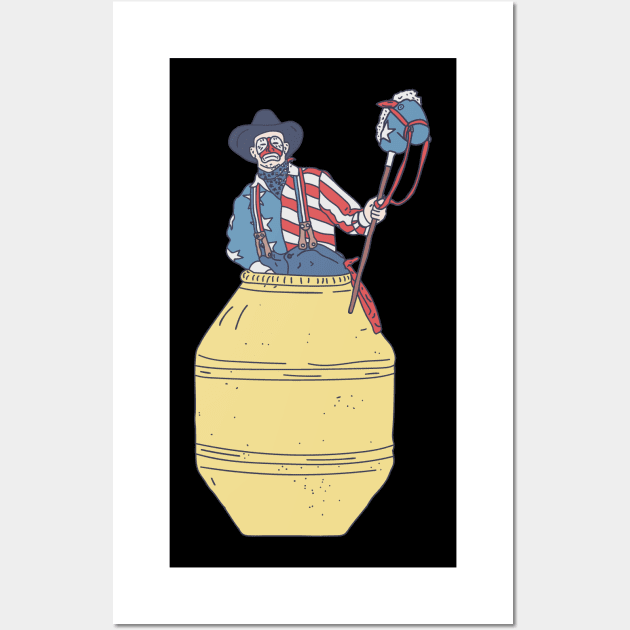 Rodeo Clown - Barrelman - Patriotic Bullfighter Wall Art by DeWinnes